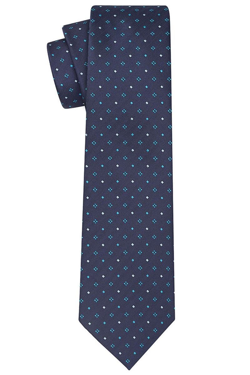 KissTies Ties for Men Tie Neckties Dark Blue Dots Formal Business Necktie - Image 3