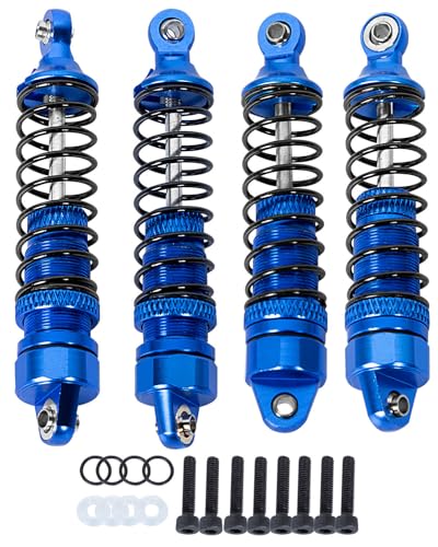 hopsupRC Full Aluminum Big Bore RC Shocks Absorber Damper Upgrades Part for 118 Granite Grom Mega 380 Brushed 4x4 Monster Truck RTRFront Rear Assembled Full Metal Shocks4PCS Navy Blue - Image 1