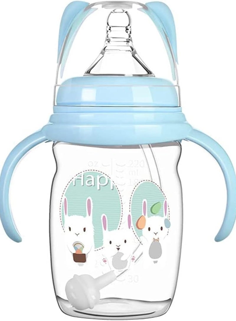 Gonice Baby Bottle Sippy Cup 220ml, Learning Drinking Cup with Handle 360° Leak-proof Gravity Ball Design Baby Learn to Drink Water Transition Cup Soft Bite-resistant Drop Resistant for Kids 6+ Months - Image 1