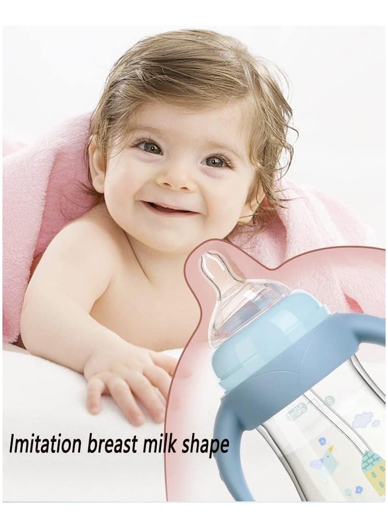 Gonice Baby Bottle Sippy Cup 220ml, Learning Drinking Cup with Handle 360° Leak-proof Gravity Ball Design Baby Learn to Drink Water Transition Cup Soft Bite-resistant Drop Resistant for Kids 6+ Months - Image 3