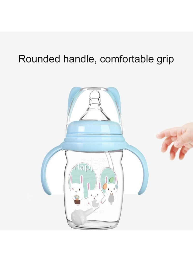 Gonice Baby Bottle Sippy Cup 220ml, Learning Drinking Cup with Handle 360° Leak-proof Gravity Ball Design Baby Learn to Drink Water Transition Cup Soft Bite-resistant Drop Resistant for Kids 6+ Months - Image 2