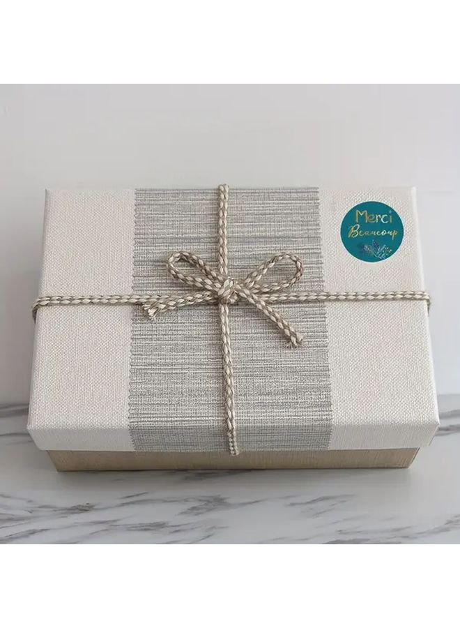 120pcs Merci Beaucoup Thank You Stickers Round French Appreciation Labels with Elegant Golden Lettering and Teal Floral Design Premium Paper Gift Tags for Gift Wrapping Takeout Containers Commercial Use Mixed Color Design - Image 3