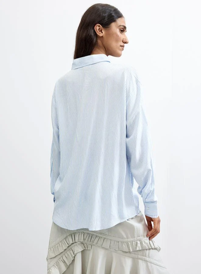 Desigual Blue Long striped shirt for Women | Best Price UAE