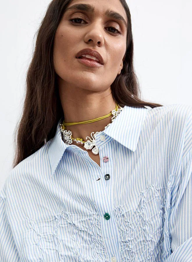 Desigual Blue Long striped shirt for Women | Best Price UAE