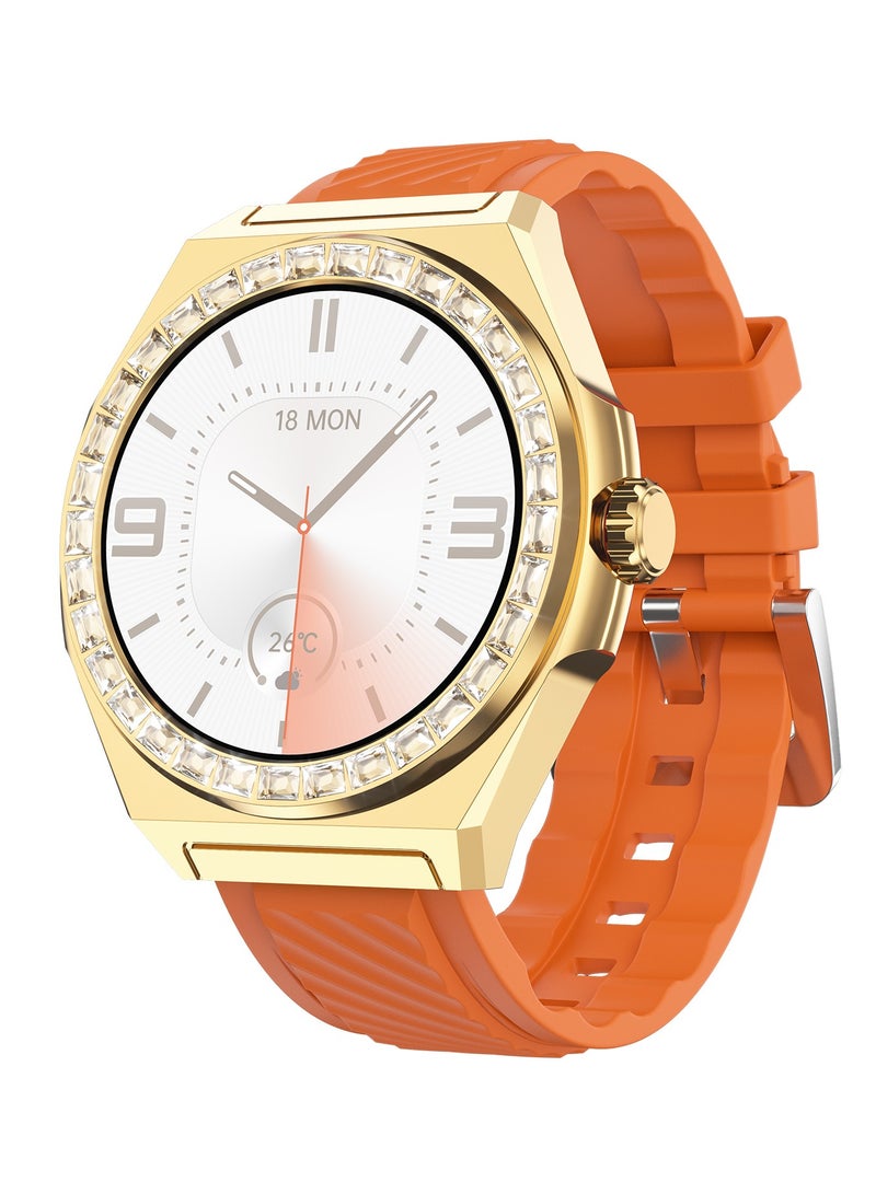 AROAQ LG72 Pro Max Smart Watch, 300mah Battery HD AMOLED Health Monitoring Smart Watch, IP68 Waterproof Smart Wrist Watch With Blood Oxygen ECG Heart Rate And Body Temperature Monitoring, (Orange) - Image 1