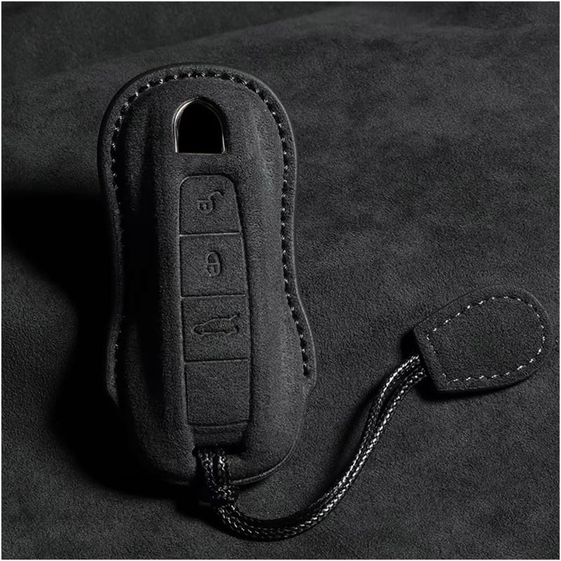 Leather Car Key Case Cover, Cayman, Cayenne, 911, 970, 981, 991 & Stylish Key Fob Protector(B) - Image 1