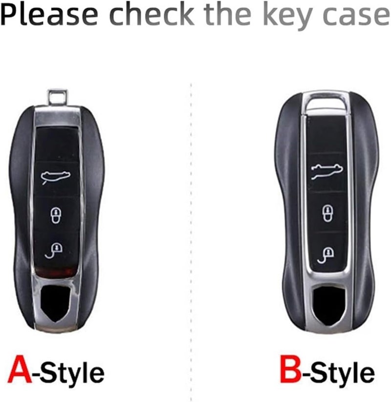 Leather Car Key Case Cover, Cayman, Cayenne, 911, 970, 981, 991 & Stylish Key Fob Protector(B) - Image 2