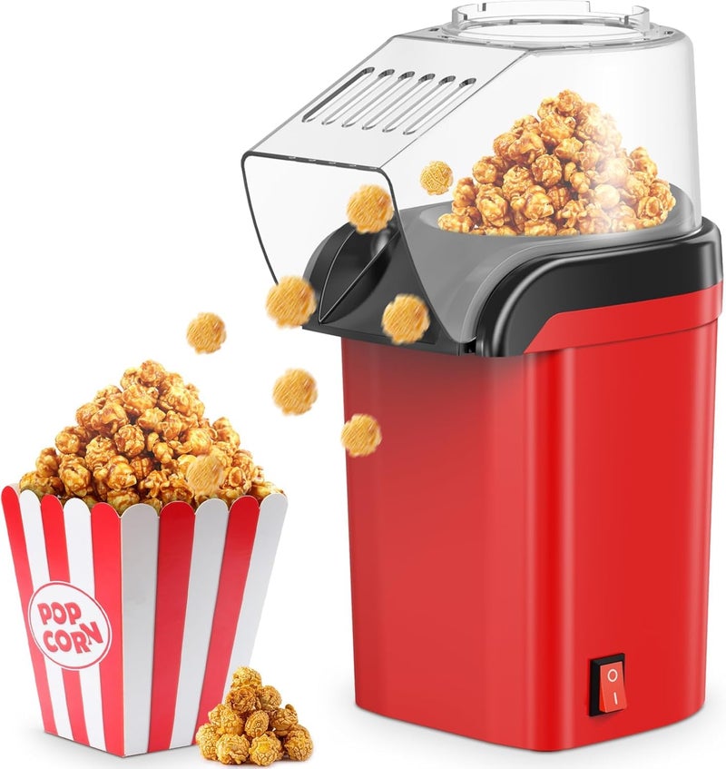 Hot Air Popcorn Machine 1200W – Healthy Popcorn Ready in 3 Minutes, No Oil, Touch of a Button Operation, Easy to Clean, Perfect for Family Gatherings & Movie Watching - Image 1