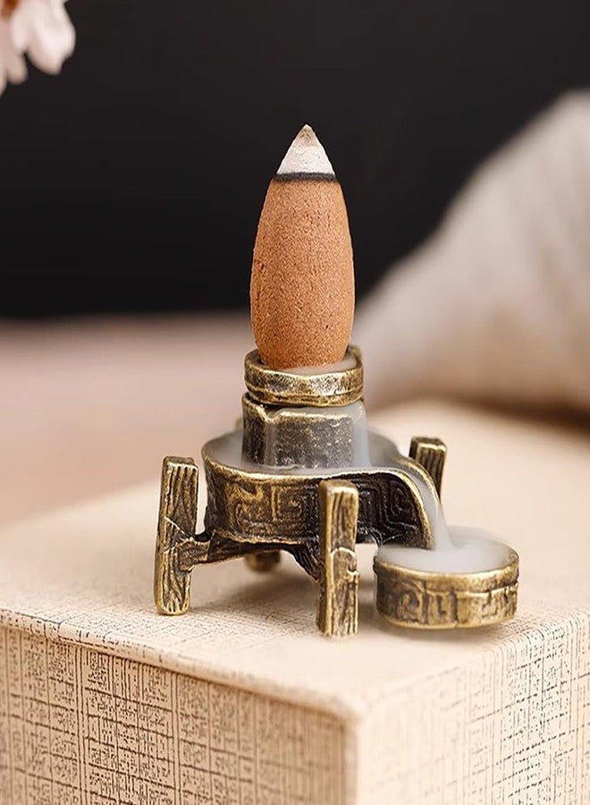 Comidox 1Pcs Vintage Brass Backflow Incense Holder Mini Zen Waterfall Incense Burner for Office Home Décor - Image 2