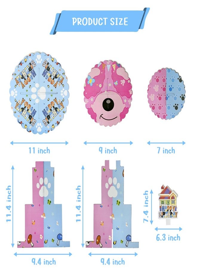 NF orange Blue Dog Birthday Cupcake Stand,Cartoon Birthday Party Supplies，Cute Dog Dessert Stand for Shower Baby Shower Birthday Party - Image 2