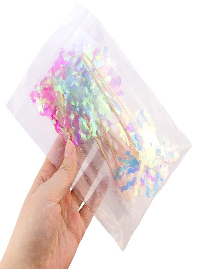 JOGILBOY 10 Pcs Happy Birthday Cake Toppers Foil Firework Cupcake Toppers Sparkle Tinsel Drink Stirrers Flowers Cake Decoration Cocktail Food Fruit Toothpick for Cake Decoration Party Supplies - Image 5