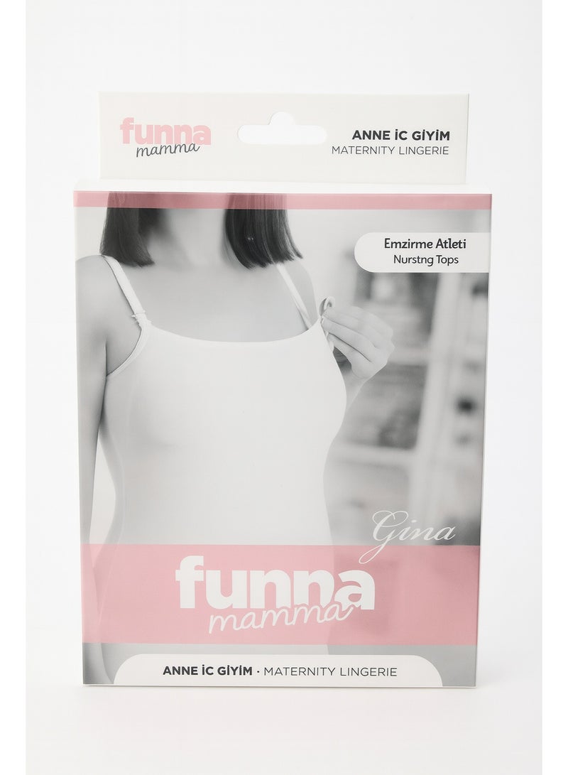 Funna Women's Nursing Vest,Pregnancy Slim Fit Vest Top For Mom,Elastic Fabric Breastfeeding Maternity Camisole,Ladies Free Nursing Vest Built-in Bra,Quick Clip-Down Access For Pumping/Nursing (Size - L ) - Image 2