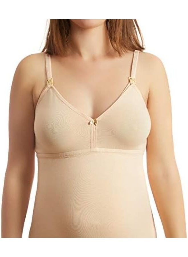 Funna Women's Nursing Vest,Pregnancy Slim Fit Vest Top For Mom,Elastic Fabric Breastfeeding Maternity Camisole,Ladies Free Nursing Vest Built-in Bra,Quick Clip-Down Access For Pumping/Nursing (Size - L ) - Image 4
