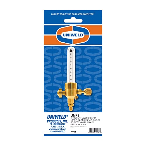 Uniweld UNF3 Nitrogen Flow Indicator with 1/4-Inch Female Flare Inlet Connection and 1/4-Inch Male Flare Outlet Connection - Image 3