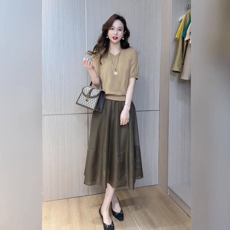 2022 Summer Chic Two-Piece Dress Set HSYP#950#(top + skirt)