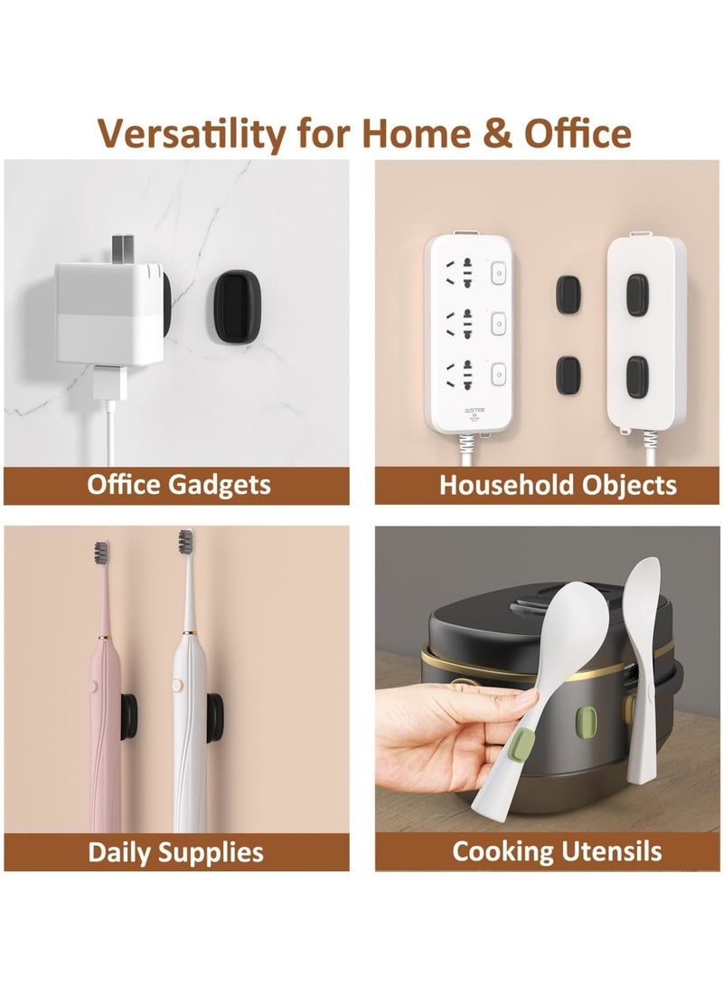 SYOSI Magnetic Remote Control Holder, Wall Mount Organizer with Upgraded N52 Magnets and Strong Adhesive No Drill Installation Space Saving Storage for TV AC Fan Remotes, 4 Pack Black - Image 5