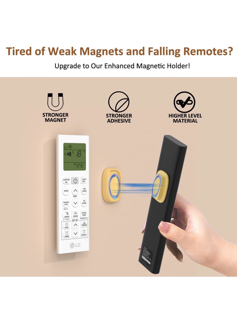 SYOSI Magnetic Remote Control Holder, Wall Mount Organizer with Upgraded N52 Magnets and Strong Adhesive No Drill Installation Space Saving Storage for TV AC Fan Remotes, 4 Pack Black - Image 2