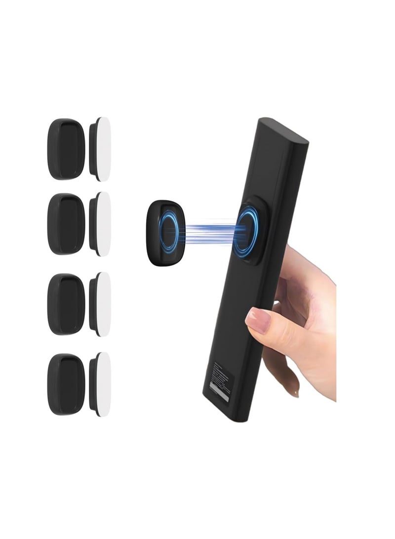 SYOSI Magnetic Remote Control Holder, Wall Mount Organizer with Upgraded N52 Magnets and Strong Adhesive No Drill Installation Space Saving Storage for TV AC Fan Remotes, 4 Pack Black - Image 1