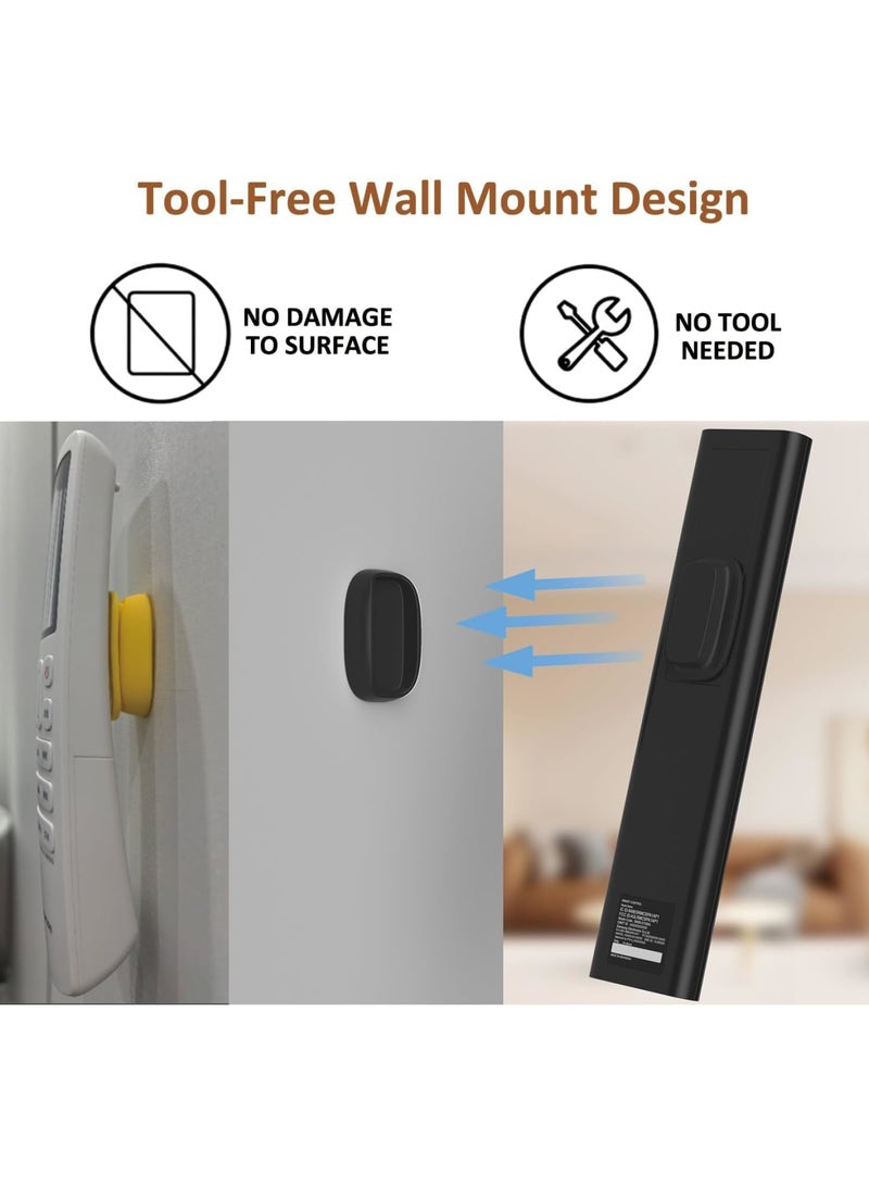 SYOSI Magnetic Remote Control Holder, Wall Mount Organizer with Upgraded N52 Magnets and Strong Adhesive No Drill Installation Space Saving Storage for TV AC Fan Remotes, 4 Pack Black - Image 4