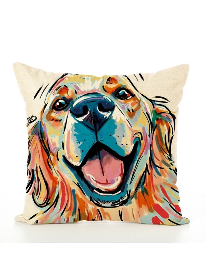 NIBEMINENT Dog Printed Home Decorative Cushion Cover Multicolour