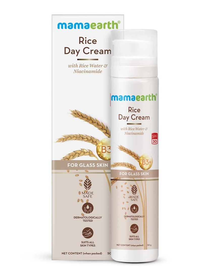 Mama Earth Rice Day Cream for daily use, With Rice Water & Niacinamide for Glass Skin - 50 g - Image 1