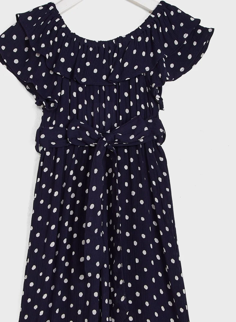 Nautinati Polka Dot Jumpsuit With Belt