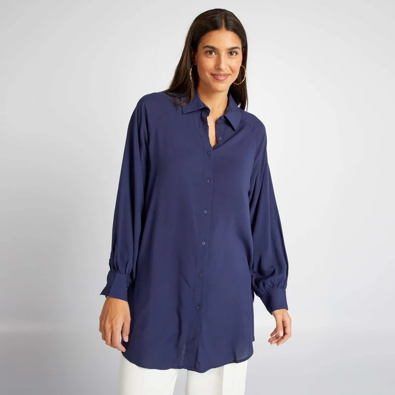 Kiabi Long Flowing Shirt Blue