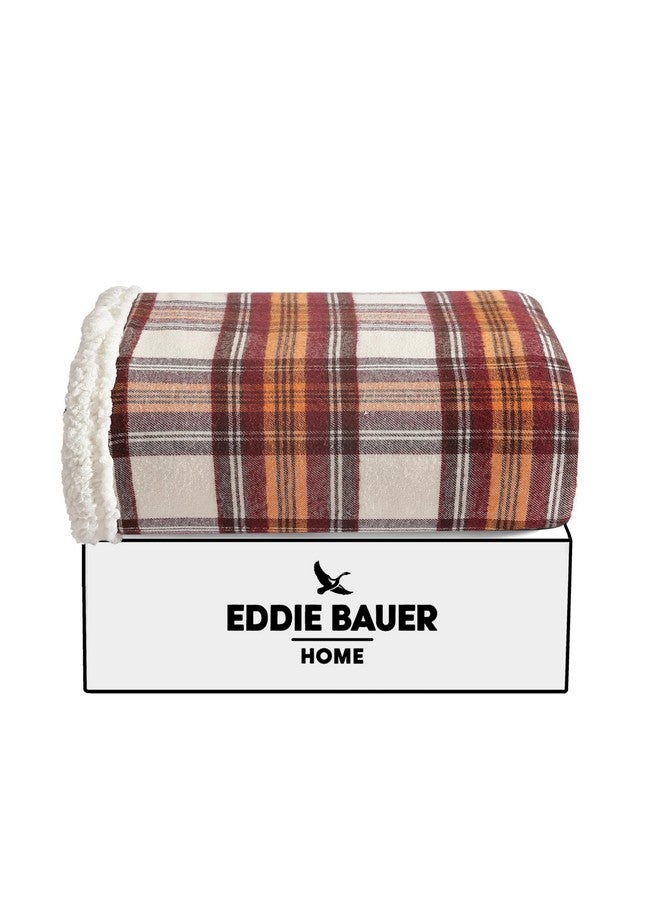 Eddie Bauer Eddie Bauer - Blanket, Super Soft Reversible Sherpa & Brushed Fleece Bedding, Throw Blankets for Couch, Ideal for Lounging (Edgewood Red) - Image 4