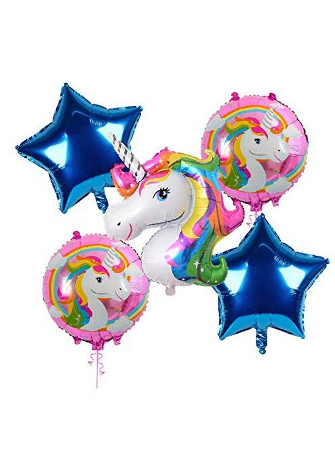 HK balloons® Magical Unicorn Balloon Bouquet 5pc Birthday Decoration for Girls Unicorn Balloon Set for Kids(Unicorn Themed) - Image 1