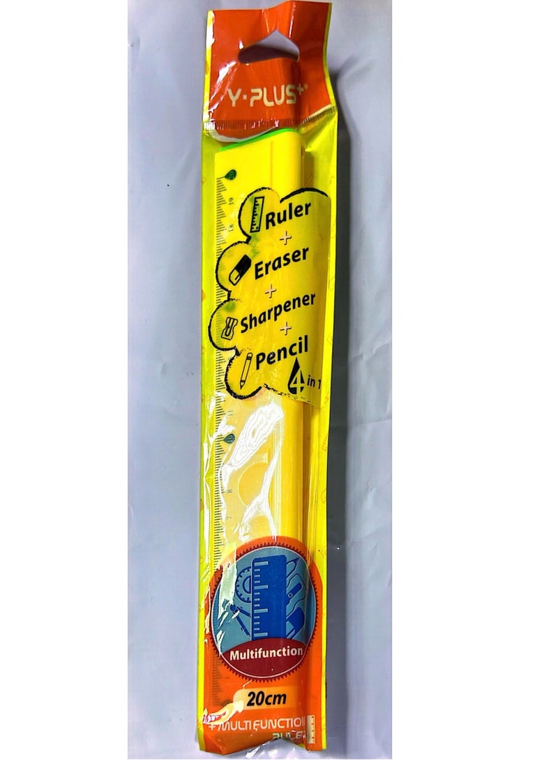 4In1 Multifunction 20cm Ruler Assorted Color