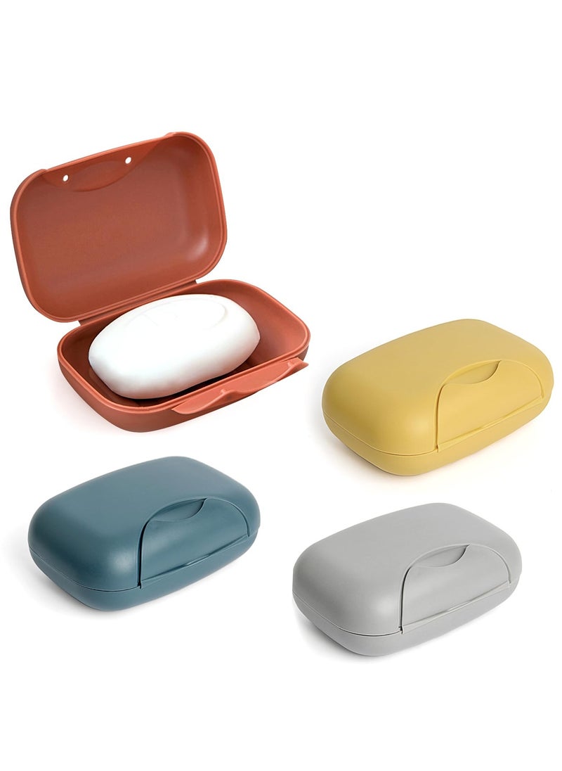 Excefore - Travel Soap Container, 4 Pack Bar Soap Holder Soap Travel Case, Soap Saver Container with Lid, Portable Bar Soap Box with Cover, for Traveling, Camping, Gym, Hiking (4 Colors) - Image 1