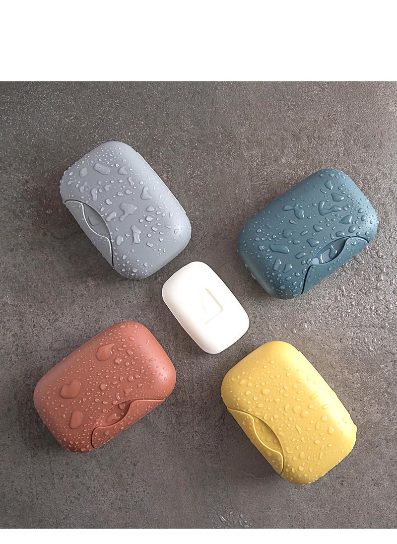 Excefore - Travel Soap Container, 4 Pack Bar Soap Holder Soap Travel Case, Soap Saver Container with Lid, Portable Bar Soap Box with Cover, for Traveling, Camping, Gym, Hiking (4 Colors) - Image 1