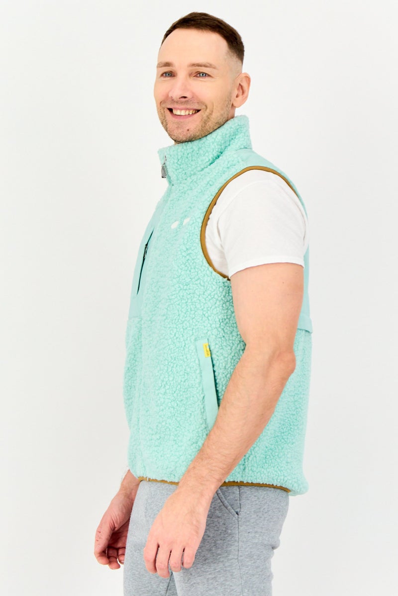 Reebok Men Sportswear Fit Sleeveless Outdoor Jacket Vest, Aqua - Image 4