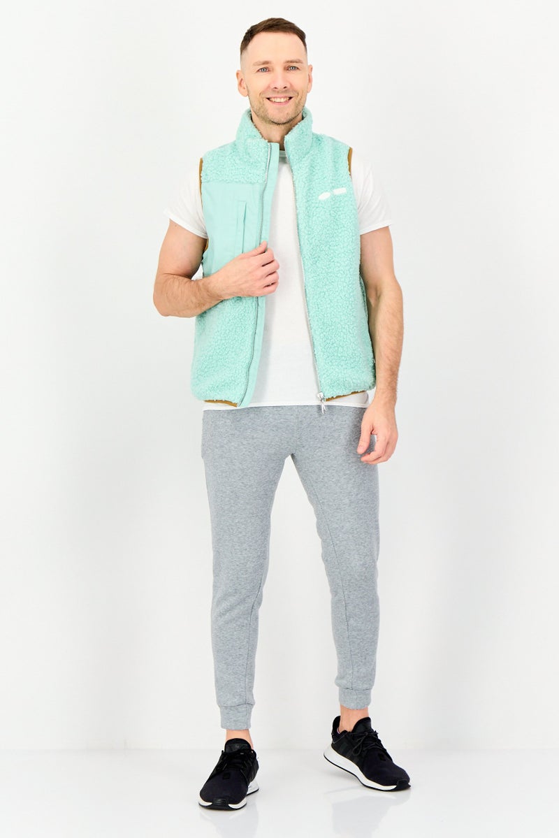 Reebok Men Sportswear Fit Sleeveless Outdoor Jacket Vest, Aqua - Image 3