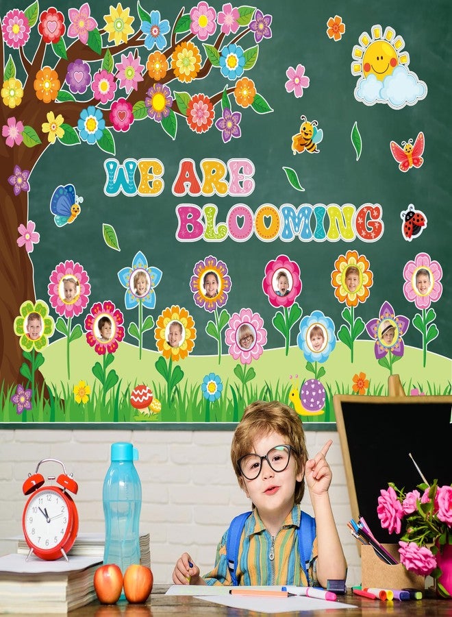 KEASKELL 56Pcs Spring Flower Bulletin Board Classroom Decorations,We are Blooming Colorful Floral Butterfly Cutouts DIY Flower Photo Craft Sets for Spring Summer Classroom School Office Party Supplies - Image 4