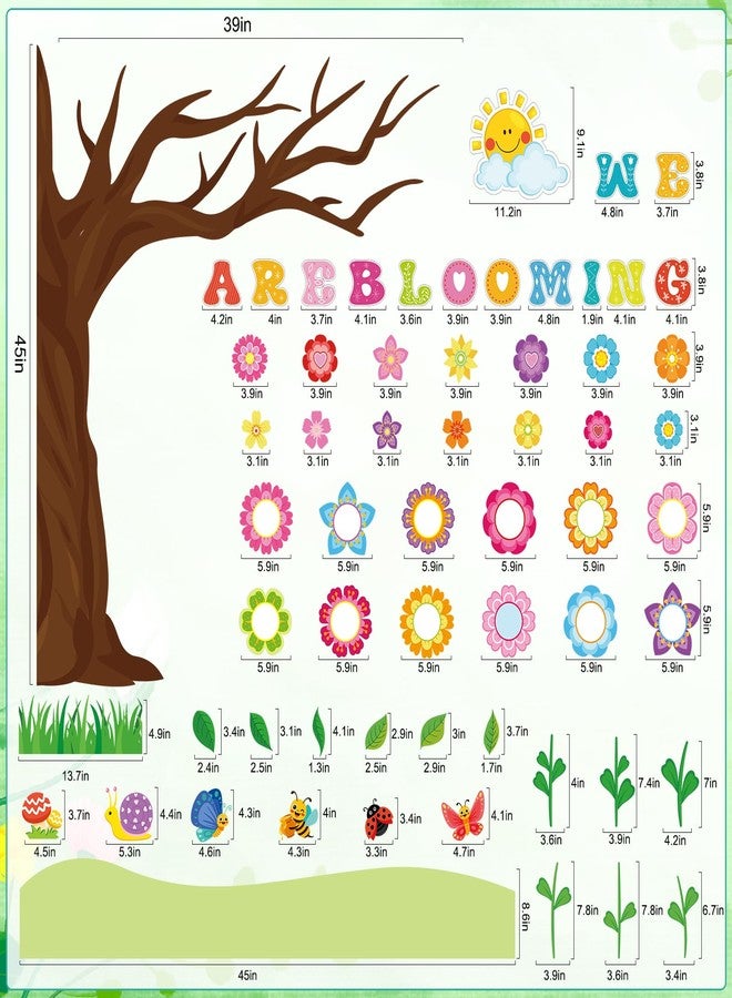 KEASKELL 56Pcs Spring Flower Bulletin Board Classroom Decorations,We are Blooming Colorful Floral Butterfly Cutouts DIY Flower Photo Craft Sets for Spring Summer Classroom School Office Party Supplies - Image 2