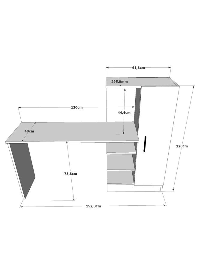 Home Canvas Laura Desk with storage Pine and white - Image 5