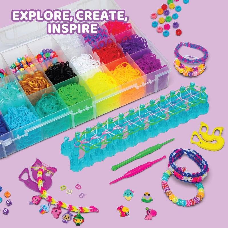 Rainbow Loom® Loomi-Pals™ MEGA Set, Features 60 Cute Assorted LP Charms, The New RL2.0, Happy Looms, Hooks, Alpha & Pony Beads, 5600 Colorful Bands All in a Carrying Case for Boys and Girls 7+ - Image 3