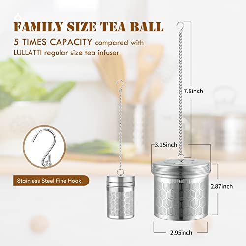 LULLATTI Extra Large Tea Ball Infuser for Pitcher(2 Pack), 18/8 Stainless Steel Tea Steeper, Extra Fine Mesh Tea Strainer Perfect for Brewing Herbs, Iced Tea, Coffee, Cooking Soup - Image 2