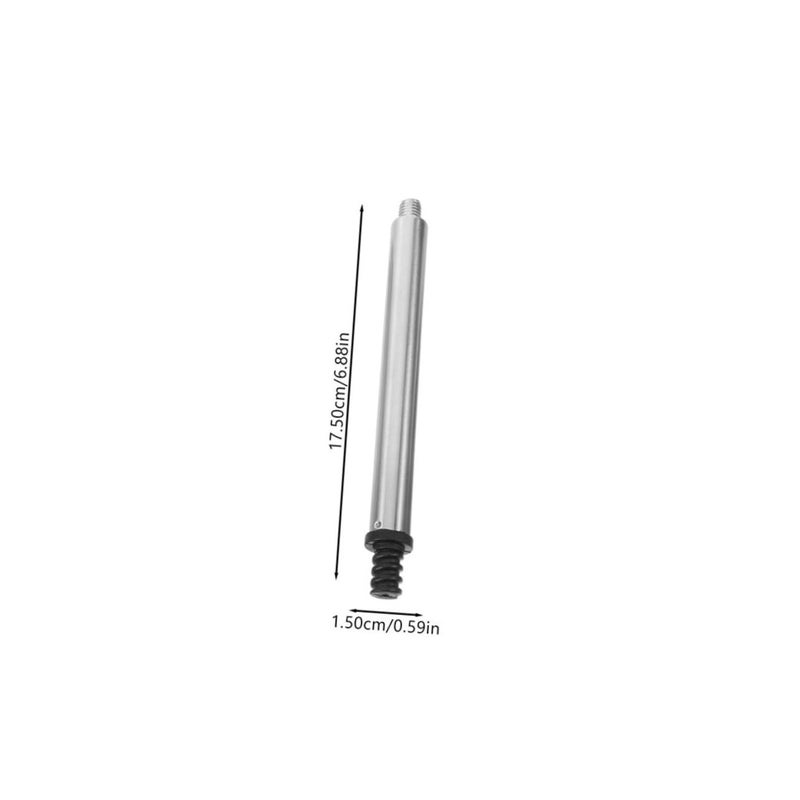 Stainless Steel Threaded Toilet Brush Handle Adapter Rod Stick Silver - Image 3