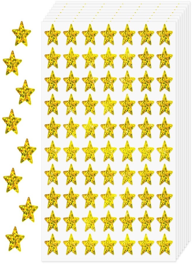 labelon 2100 Pack Gold Foil Star Stickers, 0.6" Small Reward Sticker for Kids,Holographic Stickers for Behavior Charts, Student Planners, School Classroom Teacher Supplies and DIY Handicrafts - Image 1