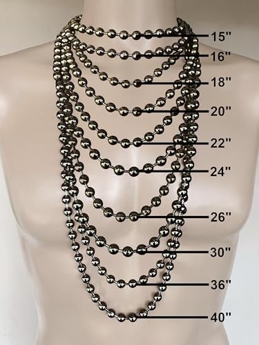 DragonWeave 9.5mm Extra Large Gunmetal Steel Ball Chain Mens Necklace with Extra Durable Color Protect Finish - 36 inches - Image 4