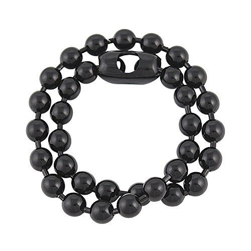 DragonWeave 9.5mm Extra Large Gunmetal Steel Ball Chain Mens Necklace with Extra Durable Color Protect Finish - 36 inches - Image 2