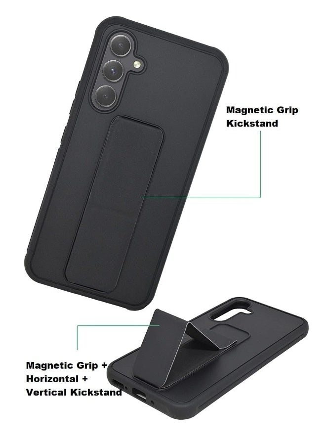 DUSALA Samsung Galaxy A55 Case Cover Magnetic Car Mount Kickstand Holder Premium Silicone Vertical Horizontal Hand Strap For Samsung Galaxy A55 - Image 4