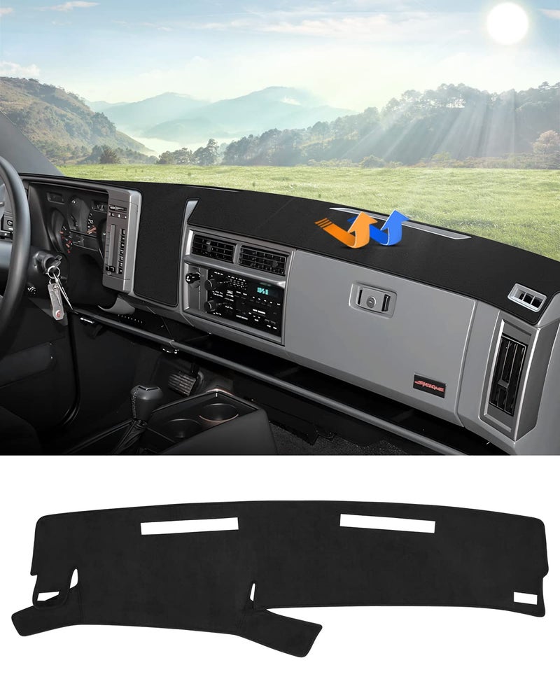 غطاء لوحة القيادة من Autorder لسيارات شيفروليه S10 بليزر 1986-1993 و GMC S15 جيمي سونوم 1991-1994 و أولدزموبيل برافادا 1991-1994 - غطاء لوحة فانيلا لحماية من أشعة الشمس والأشعة فوق البنفسجية