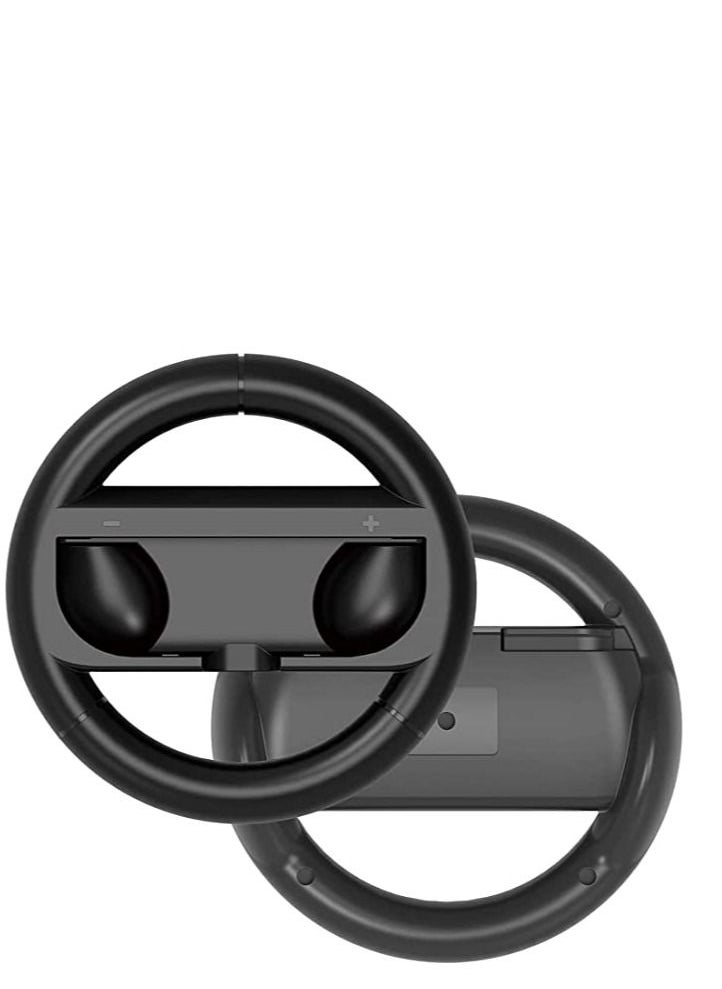 Generic Grip Kit Grip Compatible with Nintendo Switch Controller Racing Switch Steering Wheel - 4 Pack, Comfort Handle for Kids Family Fun Special for Mario Kart 8 Deluxe (Black)  - Image 2