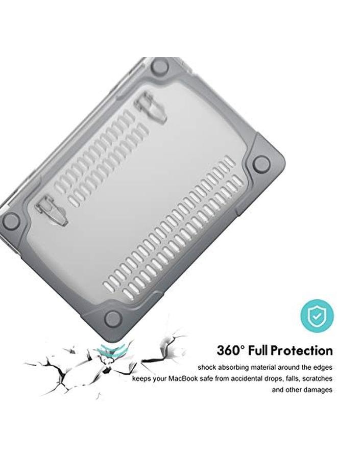 Procases Macbook Pro 13 Inch Case 2022 2020 M1 A2338 A2289 A2251 Heavy Duty Slim Hard Shell Dual Layer Protective Cover With Fold Kickstand For Macbook Pro New 13 Inch Retina With Touch Id Grey - Image 3