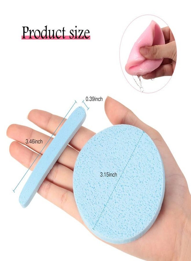 Fameza 12 Pieces Compressed Facial Sponge Face Cleansing Sponge Makeup Removal Sponge Pad Exfoliating Wash Round Face Sponge (Pink, Yellow, Blue) - Image 4