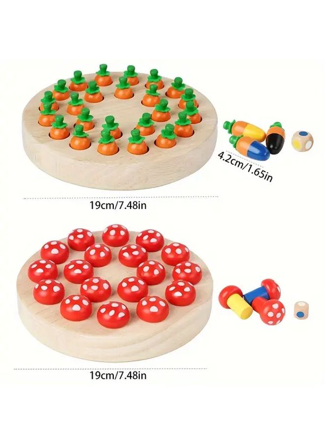 Mushroom Memory Chess Game Wooden Color Matching Set For Kids 3 6 Years Old - Image 2