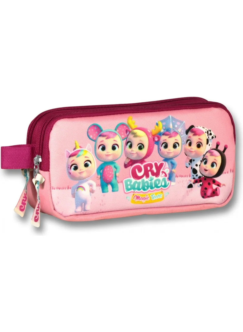 Ümit Çanta Cry Babies Fantasy Two-Compartment Girls Pencil Bag - Claret Red-Pink